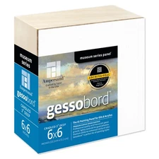 Ampersand Museum Quality Gessobord 6x6 Reinforced Hardbord Panel for Artists