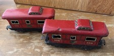 Lot Of 2 Vintage Marx O Scale New York Central Lines Tin Caboose 556 Train Car