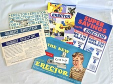 A.C. Gilbert Erector Set Lot Of 5 Booklets, Flyers, Covers