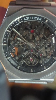 Skeleton Watch Agelocer | Mechanical Skeleton Watch Self Winding | Ruby Gemstone