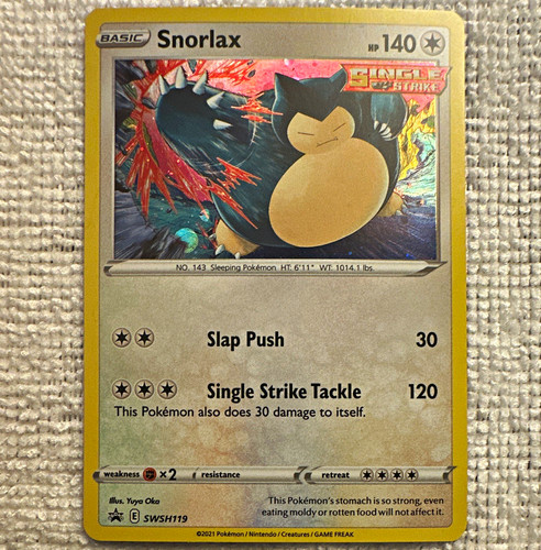 Snorlax SWSH119 SWSH: Sword & Shield Promo Cards Holo Single Strike 140HP