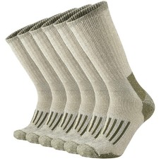 Merino Wool Socks for Men Heavy Cushion Crew Hiking Green XL