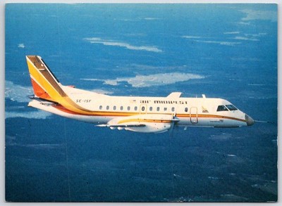 Continental Size Postcard - SAAB Fairchild 340 - Air Midwest Airline  Wichita KS