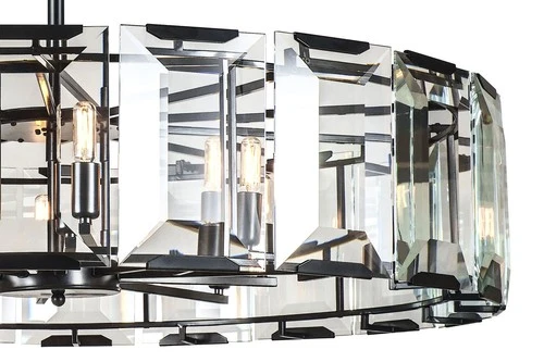 Elegant Lighting 1211D43 Monaco 10 Light 43"W Glass Chandelier - Black - Picture 4 of 5