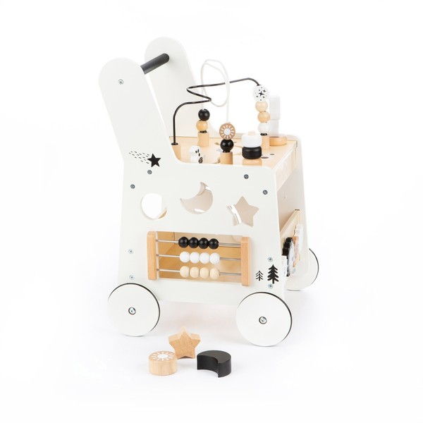 6IN1 Lauflernwagen Babywalker FüR Kinder Lauflernhilfe Holz Walker Laufwagen👦-image