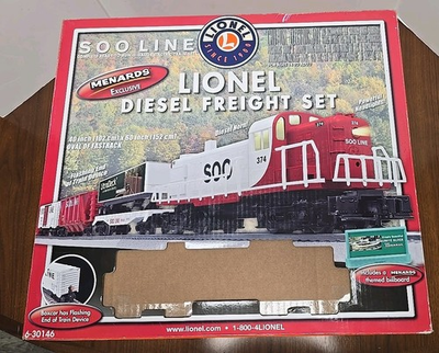 #ad LIONEL MENARDS #6 30146 O GAUGE SOO LINE DIESEL FREIGHT SET READ DESCRIPTION $269.99