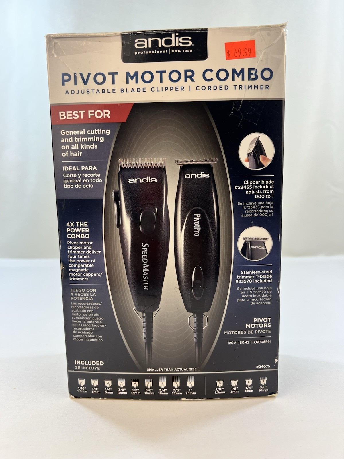 Andis Pivot Motor Combo Brand New, Box Has A Tear On One Sid