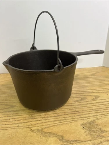 VtG HTF Wagner Ware Sidney -0- Cast Iron Deep Fat Fryer With Bail Handle No 1265