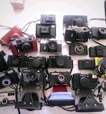 Lot of 19 Vintage Film Cameras Fed5,Zorki,Smena,Zenit,Lomo Mintar & More-Working