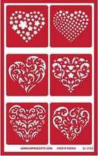 Armour Reusable Over n Over Glass Etching Stencil - Floral Hearts