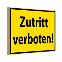 Holzschild 12X18 Cm Zutritt Verboten StraßEnschild Deko Geschenk Holz Schild