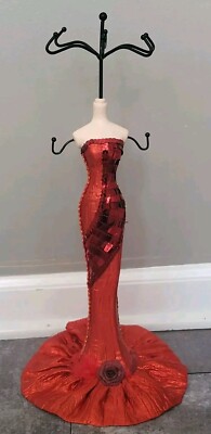 Lady Mannequin Red Sequin Formal Dress Jewelry Tree Display Holder 16" | eBay Lady Mannequin Red Sequin Formal Dress Jewelry Tree Display Holder 16" | eBay
