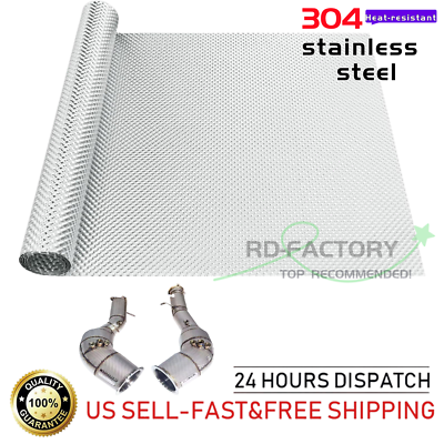 #ad Exhaust Heat Shield Embossed 304 stainless steel Material Muffler Wrap Barrier $19.95
