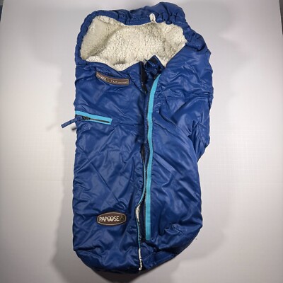 7 A.M. Enfant Papoose BP400 S/M 0-18 Months Blue Black Warm Sherpa Used (B17)