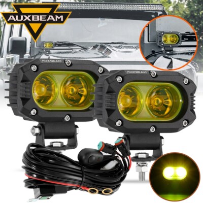 AUXBEAM 4'' LED Work Light Bar Flood Pods Fog Lamp Offroad Driving Truck SUV ATV
