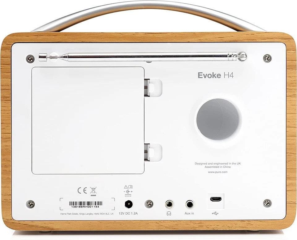 Pure Evoke H4 Portable FM/DAB Digital Radio - Alarm, Snooze, Bluetooth - OAK - Image 3 of 4