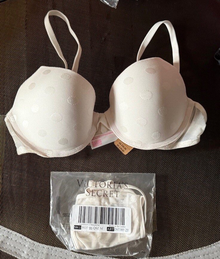 CoCo.+:。 :+.専用 Victoria's Secret Pink Mesh Dot Bra Coconut White 36D Matching
