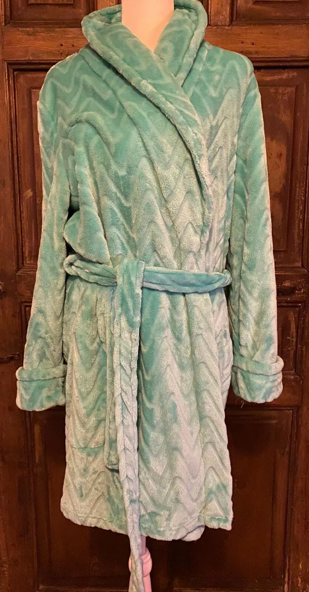 NOIRE JASMINE ROSE Mint Green Robe Mint Green 100% Polyester PLUSH!! NICE!!