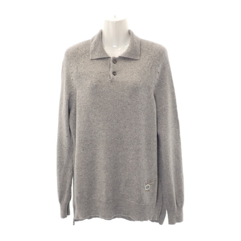 Christian Dior Oversize Polo Knit Polo Shirt Cashmere Gray M Men's