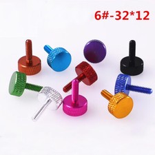 UNC 6 -32x12mm Aluminium Anodised Knurled Thumb Screws Flat Head Hand Grip Bolts