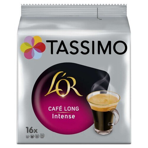 Dosettes Tassimo L'OR Long Intense café noir corsé à mousse onctueuse pack familial 3x16 T-Discs