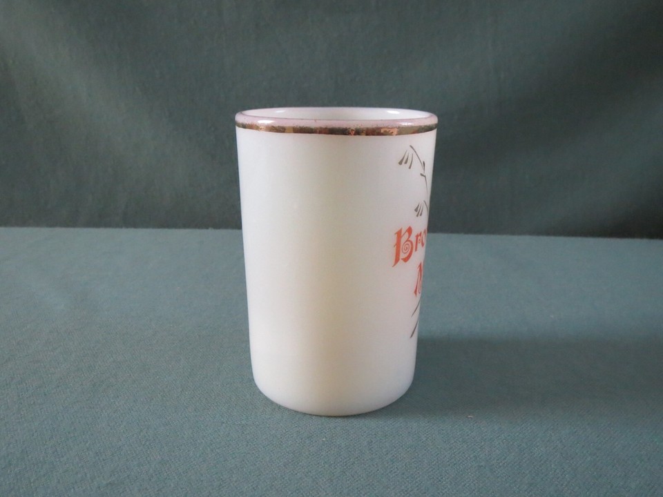 Brownton Mn Minn Minnesota Advertising Souvenir Custard Glass Tumbler