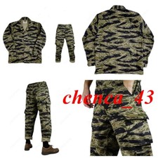 USMC Tiger Stripe Camo Jacket Trousers Set Combat Uniforms Top and Pants Replica