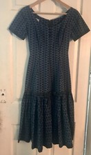 Lovely True Vintage Rockabilly 1950's 50’s Blue Day Dress Size 8