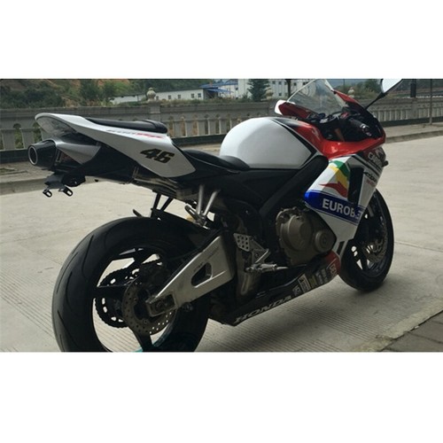 Puntas de escape 51 mm tubo silenciador fibra de carbono real para Honda CBR600RR 2005-2025 F5 - Imagen 2 de 12