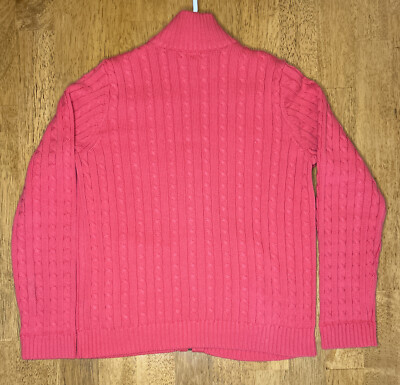 90's Ralph Lauren Cable Knit Zip Front Cashmere Cardigan Sweater