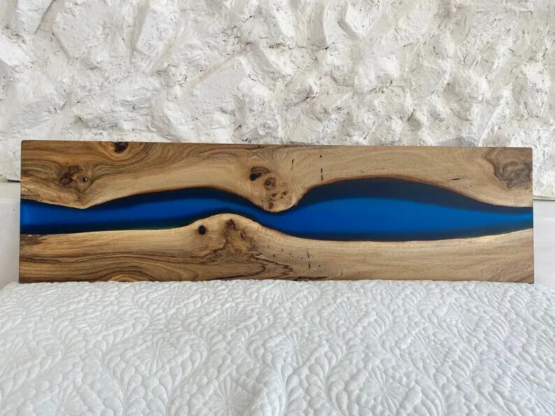 Epoxy Resin Queen Wood Headboard for Stylish Bedroom Decor