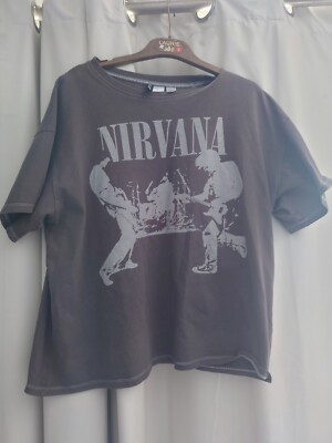 Nirvana H&M T Shirt Grey Medium Grunge 2022 Kurt Cobain Band