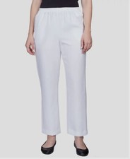 Alfred Dunner Women's White Classics Pull-On Straight-Leg Pants Plus Size 22W