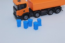5X Trash Can Blue 1:87 H0 For Landscape Or Diorama NEW Paper Bin
