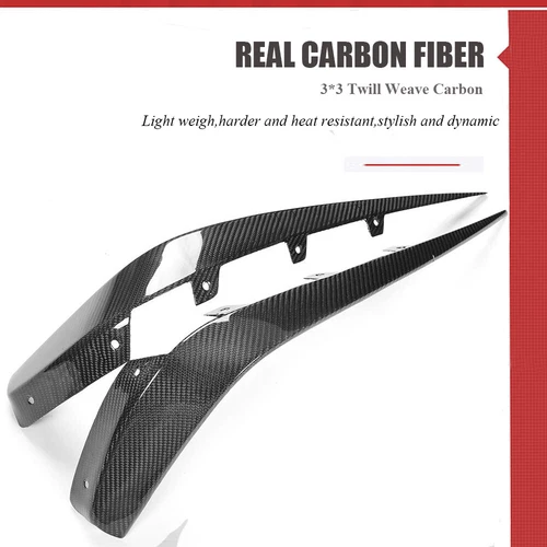 REAL CARBON for Mercedes Benz W218 CLS63 Front Bumper Splitter Canard Fins - Picture 9 of 12