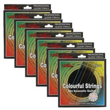 6Sets Alice Colorful Acoustic Guitar Strings Coated Copper Alloy Wound A407C 011