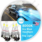6X Blue LED Headlight Bulb High-Lo Fog C6 For Dodge RAM 1500 2500 3500 2013-2015