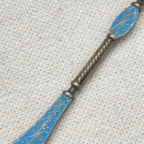 David Andersen Norway 925 Sterling Silver Demitasse Spoon Enamel 4.5in - Picture 11 of 17