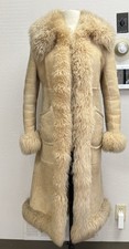 Ladies 70s Full Length Shearling Jacket Coat 