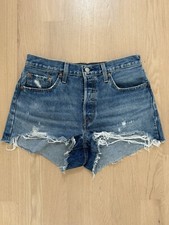 Levi s 501 Shorts Women s 29 Cutoffs Button Fly High Rise Distressed Festival