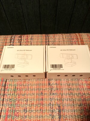 AISPEECH 4K Ultra HD Webcam, Lot of two.