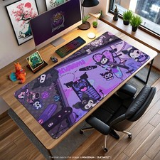 Kuromi Desk Mat - Cute Purple Aesthetic Gaming Mouse Pad