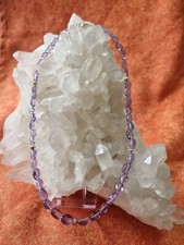 Amethyst 925 Silber Verschluß ,ca 9x5mm,43cm Lang.