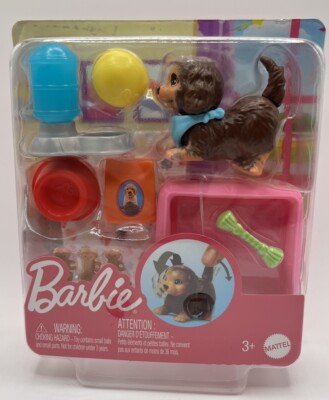 Mattel Barbie Pets & Accessories Interactive Wagging & Nodding Puppy Dog Toy Set