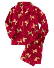 GYMBOREE SLEEPWEAR RED REINDEER FLEECE 2pc PAJAMAS 12 18 NWT