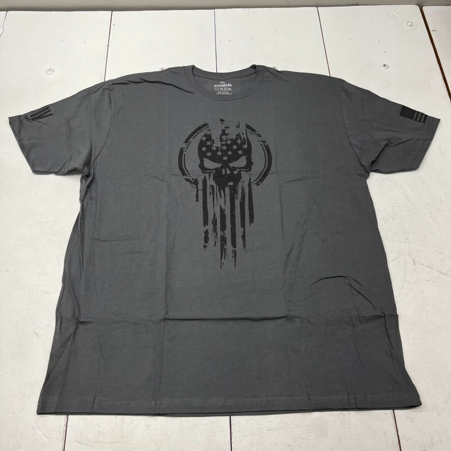 Dion Wear Dark Gray Skull Graphic Print Short Sleeve T-Shirt Mens Size 3XL NEW