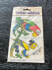 VTG 1984 Scratch And Sniff 3M IronAbles Iron-On Stickers Patches Parrots Artwork