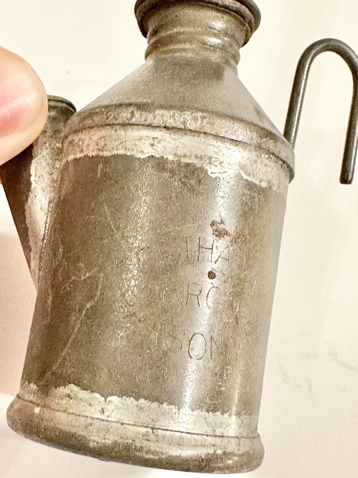 Antique Miners Tin Teapot Lamp Light Trethaway Bros Parsons PA Tall