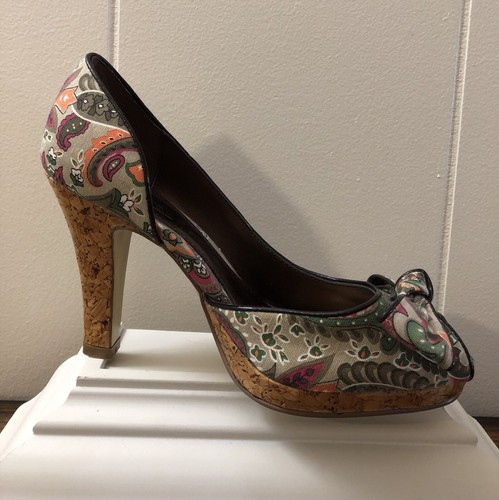 Shoes Heels Fabric Leather 