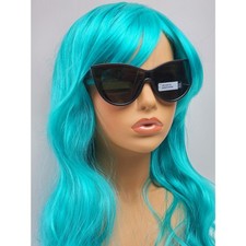 Foster Grant Full Butterfly / Cat Eye Frame Light Blue Mirrored Lens Sunglasses